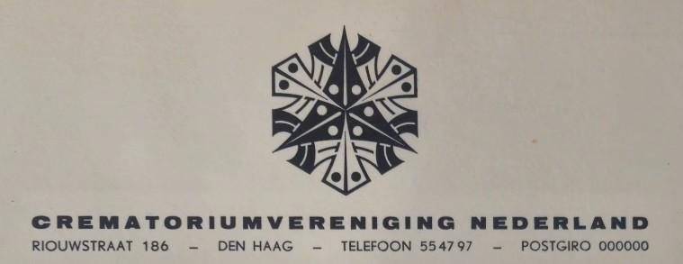Briefhoofd van Crematoriumvereniging Nederland met historische adresgegevens; datering onbekend